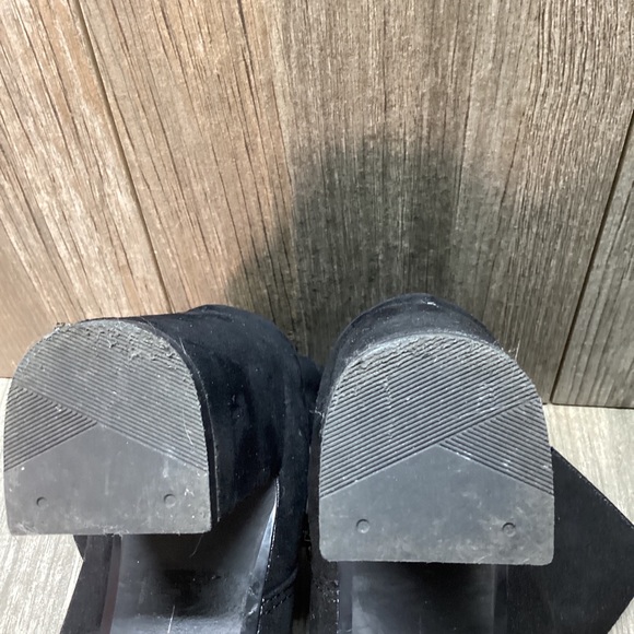 Bershka Booties Heeled Ankle Boots Zippered SIZE 6.5 Faux Suede Black Women’s - Picture 16 of 16